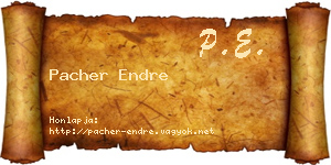 Pacher Endre névjegykártya