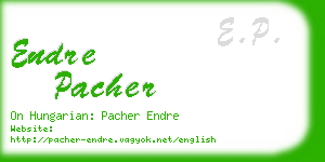 endre pacher business card
